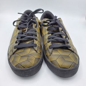 Puma Basket gold and black low rise lace up 8 5
